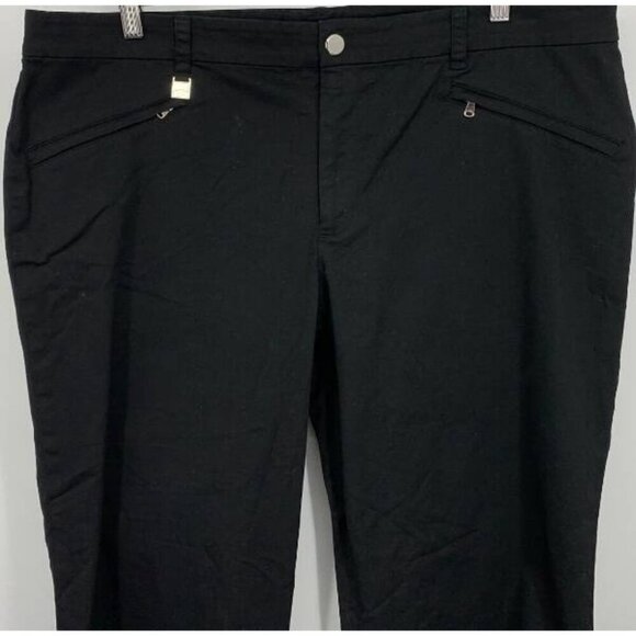 Ralph Lauren Women Crop Pants Size 16 Black Stretch Capri Casual Travel EUC - Picture 2 of 5